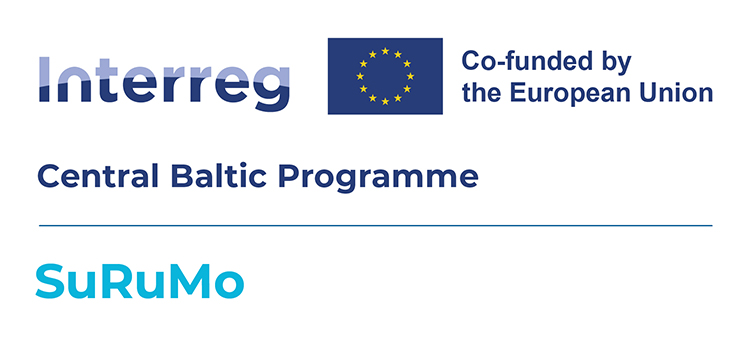 Logotyp för projektet SuRuMo finansierat av EU. 